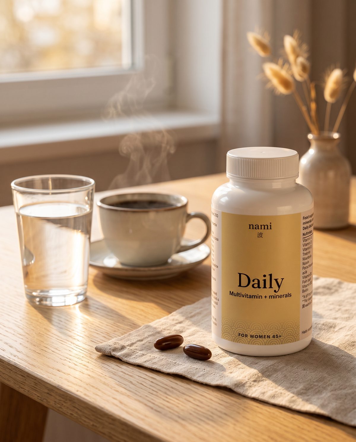 Nami Daily jar on a breakfast table in the morning